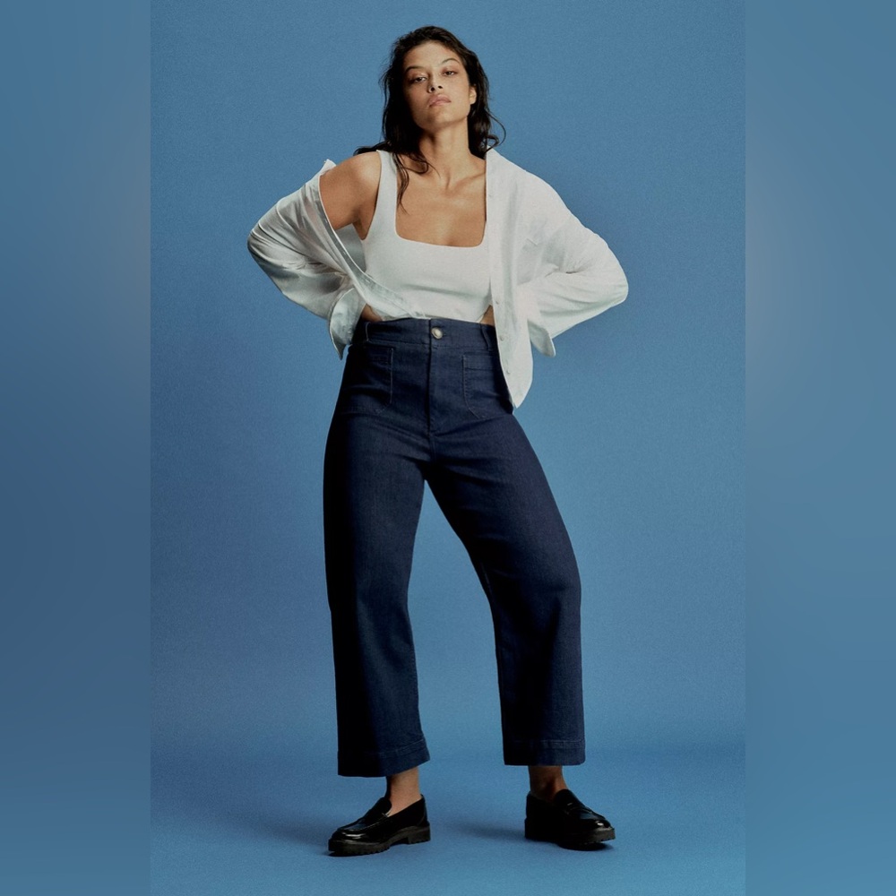 Anthropology The Colette Cropped High-Rise Wide-Leg Jeans by Maeve NWT